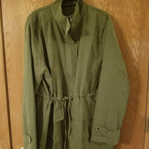 Jackets & Coats Juniors Plus 3xl Army Green Lightweight Jacket New